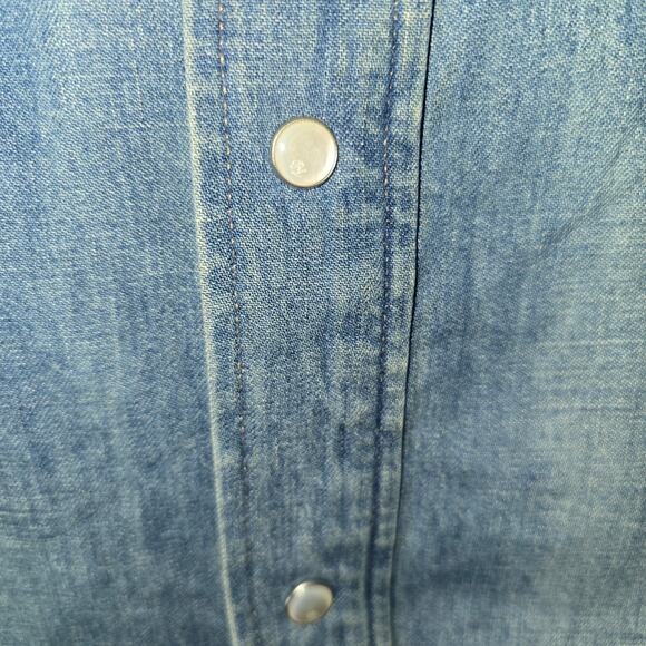 Ralph Lauren Purple Label Italian Made Western Denim Shirt Pearl Snap Men'sXXL - Picture 9 of 9